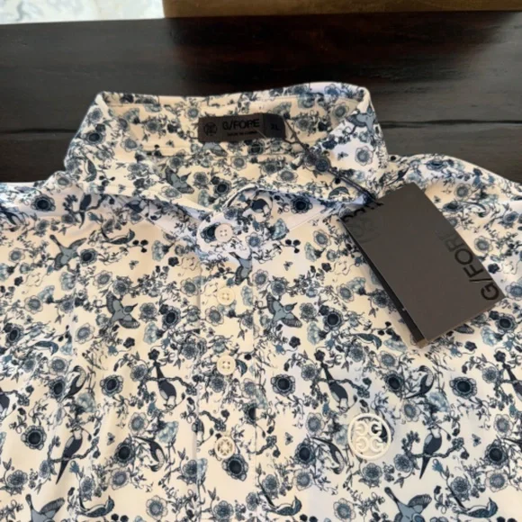 G/Fore Men's XL Ink Botanic Garden Tech Jersey Polo MSRP $120 - Picture 3 of 8
